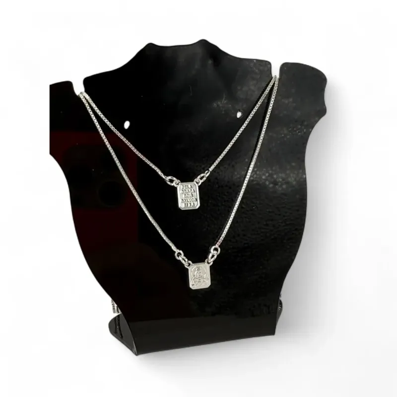 CORRENTE ESCÁPULARIO VENEZIANA COM IMAGEM - BANHADO A PRATA 925 CORRENTE ESCÁPULARIO VENEZIANA COM IMAGEM - BANHADO A PRATA 925