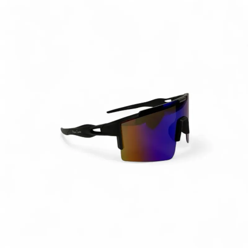 ÓCULOS DE SOL ESPORTIVO COM LENTE AZUL DEGRADE ARMAÇÃO PRETA COM PROTEÇÃO UV 400 - MARCA PROPRIA ÓCULOS DE SOL ESPORTIVO COM LENTE AZUL DEGRADE ARMAÇÃO PRETA COM PROTEÇÃO UV 400 - MARCA PROPRIA