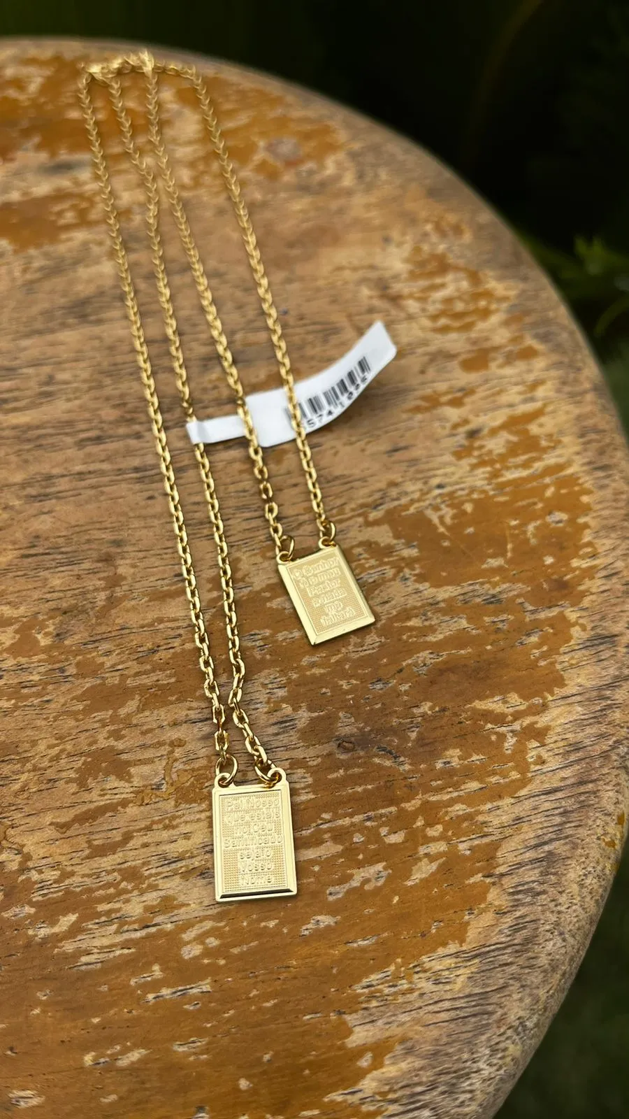 ESCÁPULARIO CARTHIE O SENHOR É MEU PASTOR E NADA ME FALTARA - BANHADO A OURO 18K