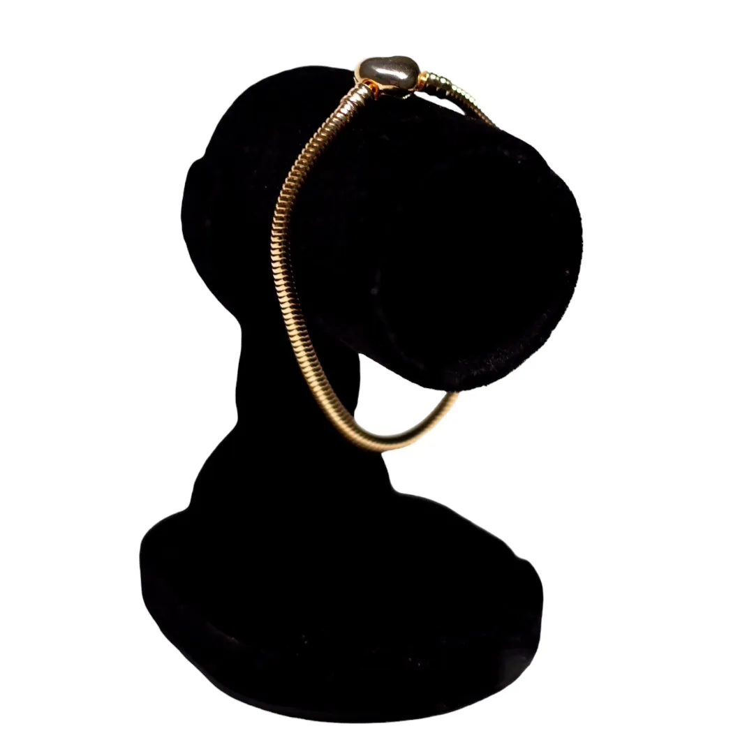 PULSEIRA PANDORA FECHO CORAÇÃO LISO 18CM- BANHADO A OURO 18K
