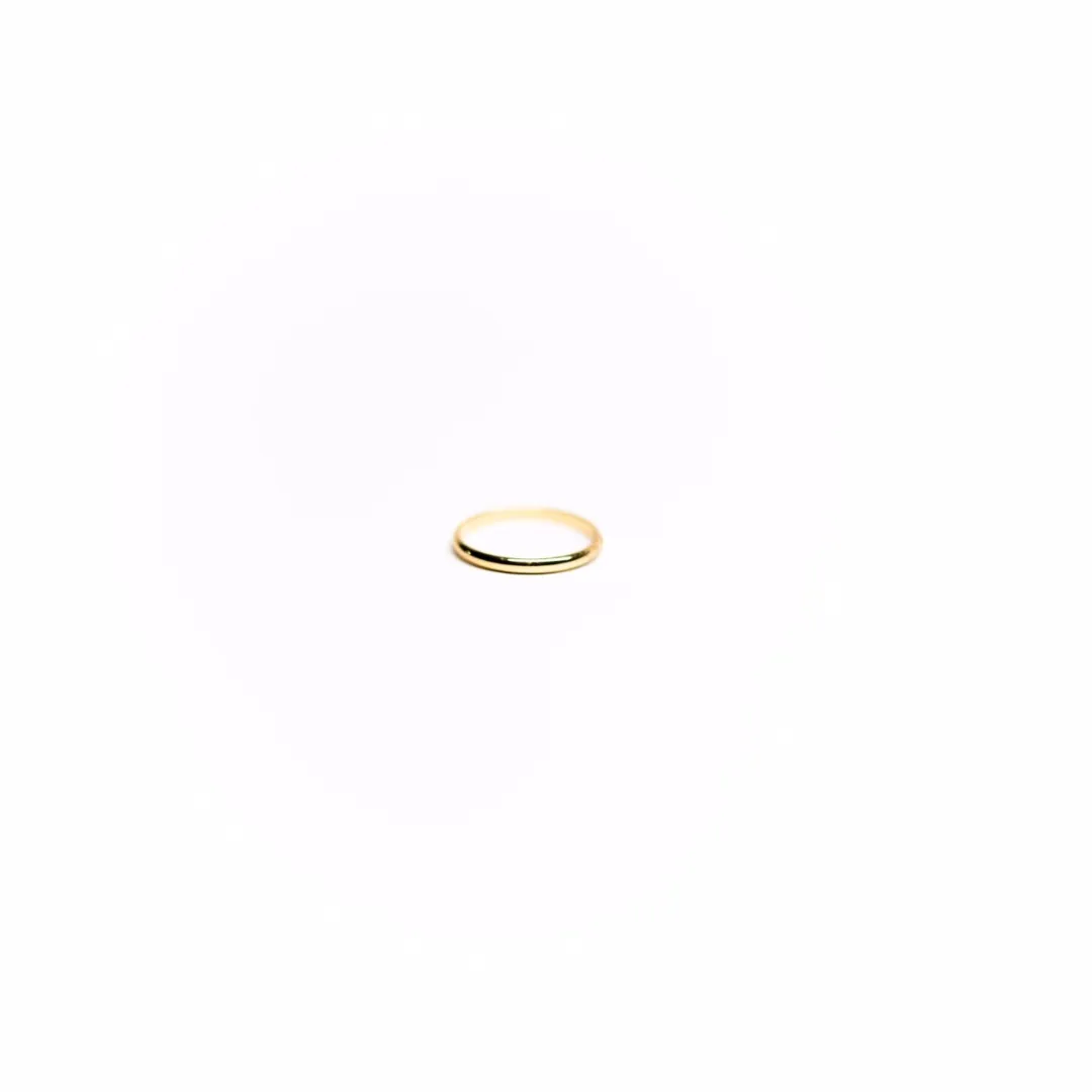 ALIANÇA TRADICIONAL REDONDA ANATÓMICA  2MM Nª18- BANHADO A OURO 18K