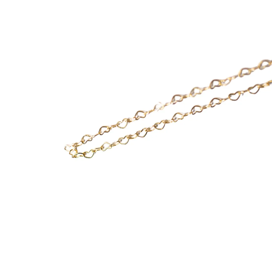 CHOKER CORAÇÃO VAZADO 45CM -BANHADO A OURO 18K