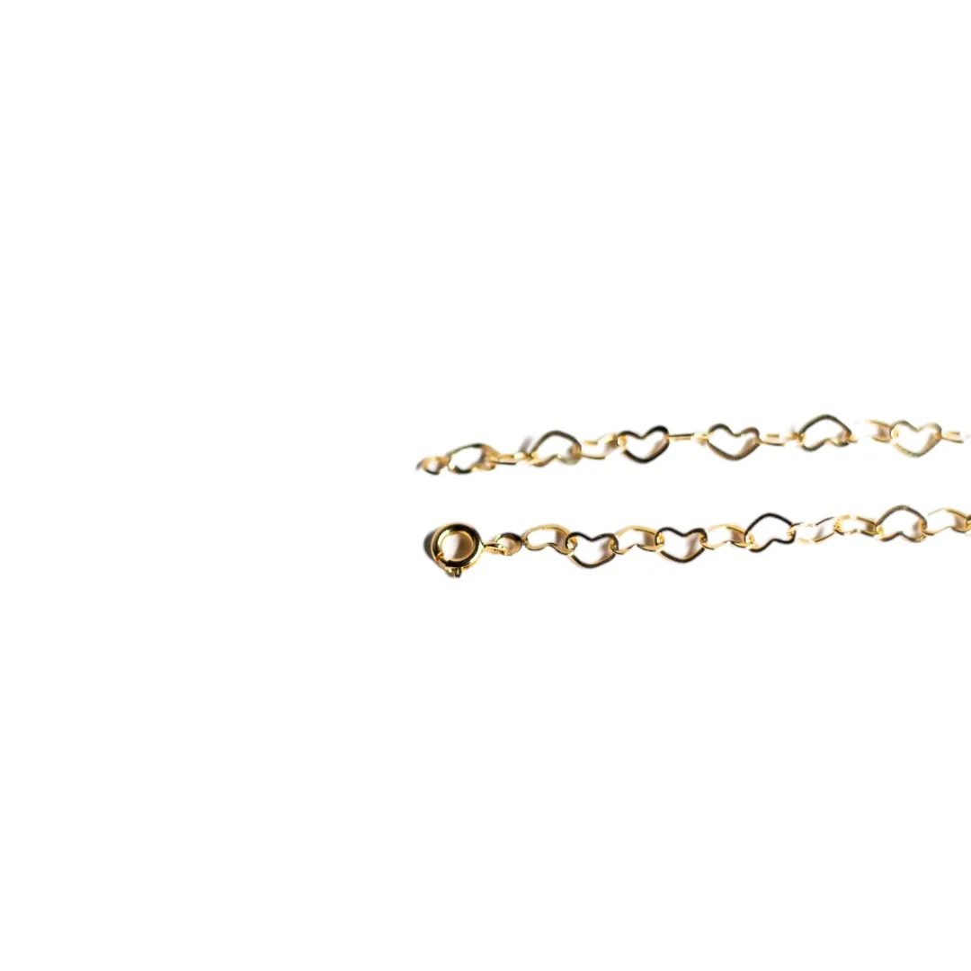 CHOKER CORAÇÃO VAZADO 45CM -BANHADO A OURO 18K