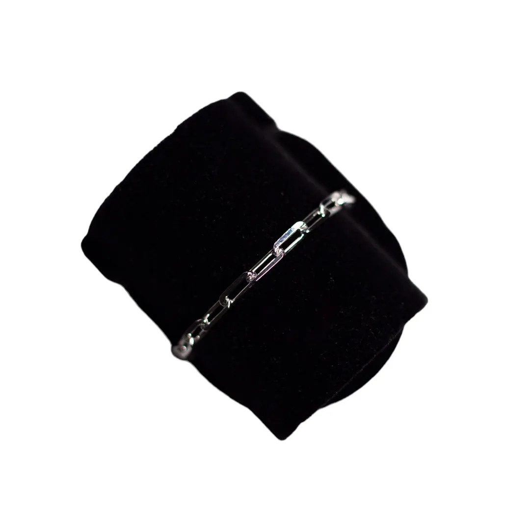 PULSEIRA MASCULINA CARTHIE MÉDIO COM FECHO MOSQUETÃO -  BANHADO A RÓDIO BRANCO