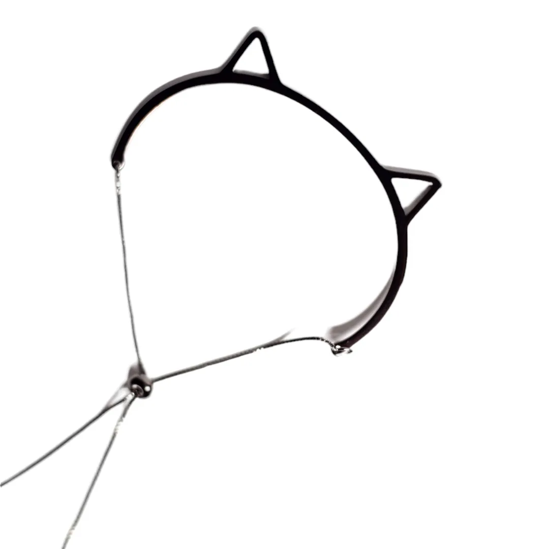 BRACELETE ORELHA DE GATO  -BANHADO A RÓDIO NEGRO