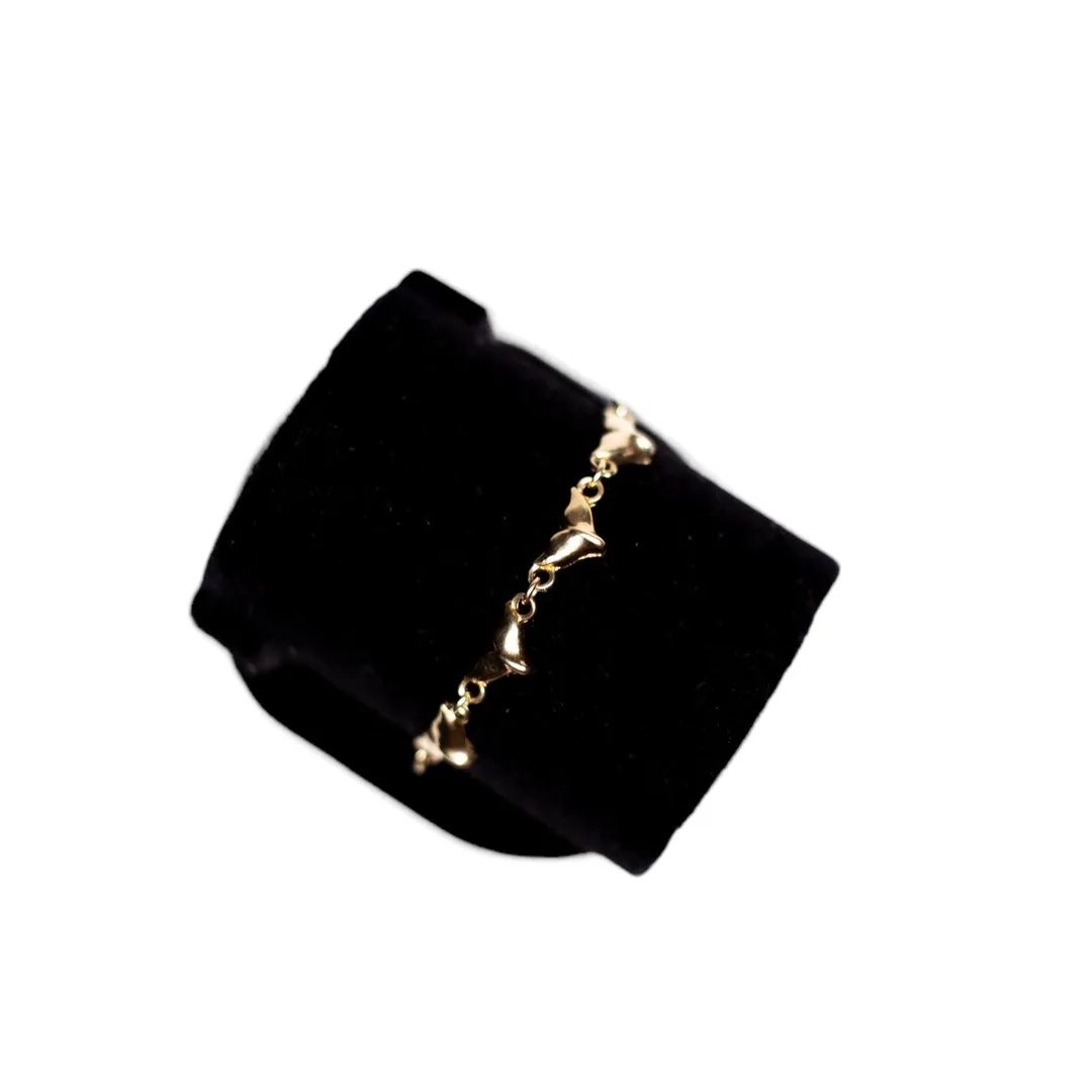 PULSEIRA RABO DE BALEIA GRAVATINHA - BANHADO A OURO 18K