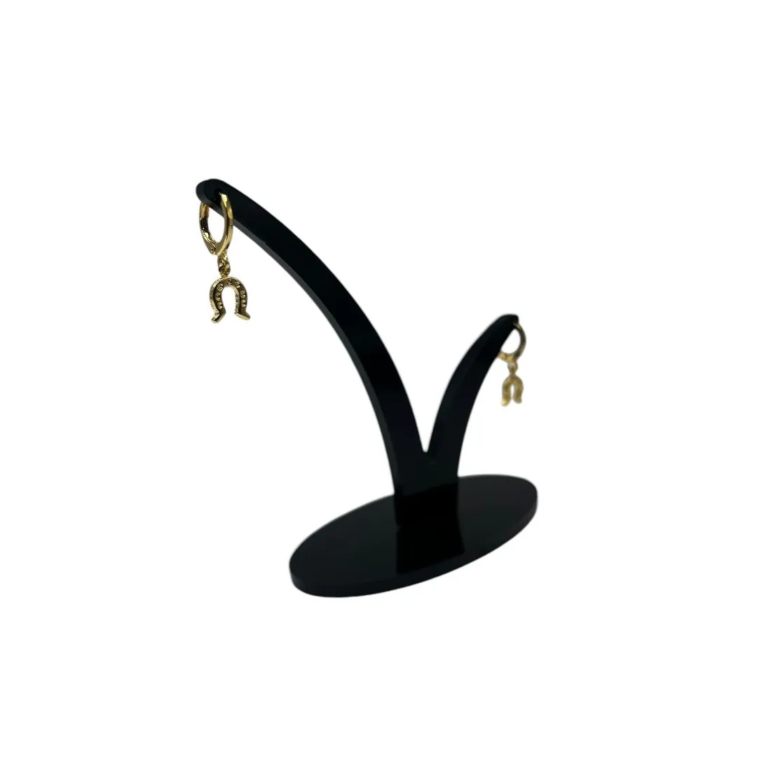 BRINCO ARGOLA COM FERRADURA PEQUENA  - BANHADO A OURO 18K