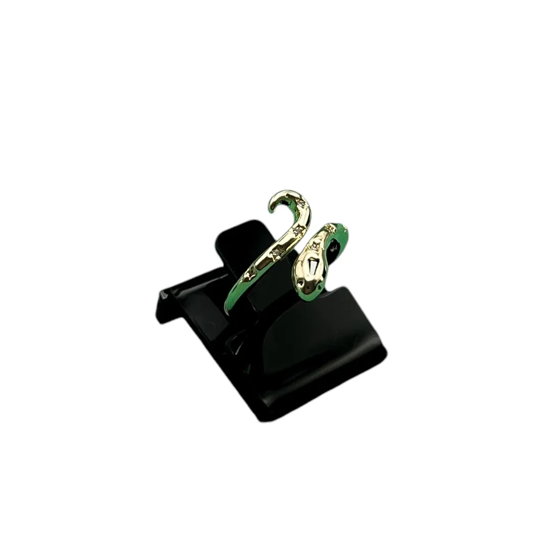 ANEL COBRA SIMPLES CRAVEJADO COM MICRO ZIRCÔNIA CRISTAL NºREGULAVEL- BANHADO A OURO 18K