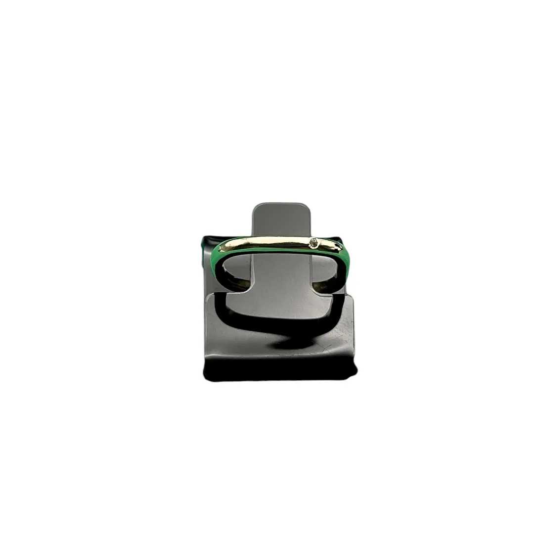 ANEL TODO QUADRADO LISO Nº 14-  BANHADO A OURO 18K
