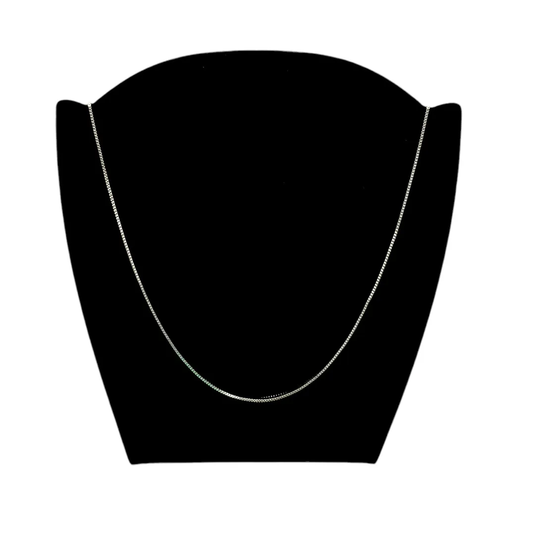 CORRENTE AVULSA VENEZIANA 60CM COM EXTENSOR - BANHADO A RÓDIO BRANCO