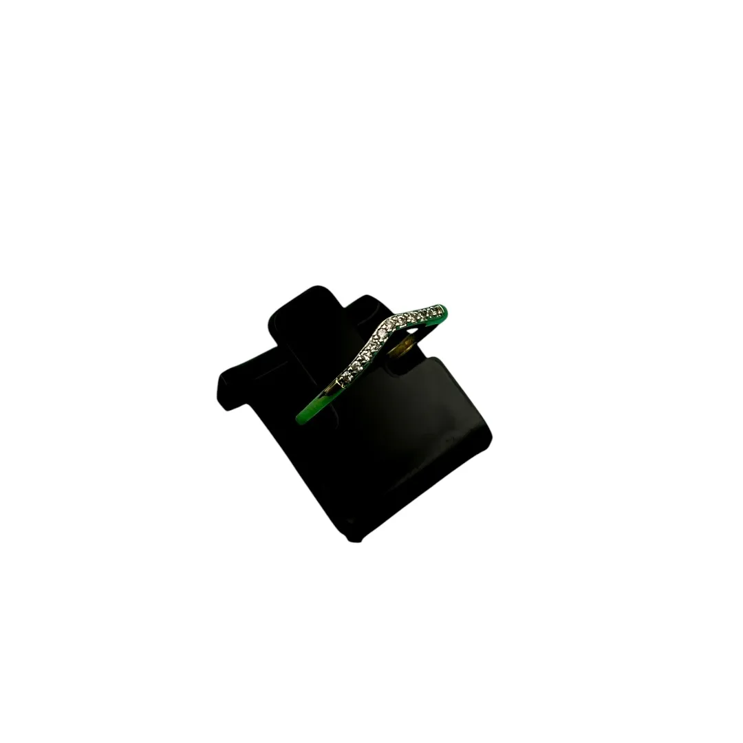 ANEL V ARREDONDADO COM CRAVAÇÃO DE MICRO ZIRCÔNIA CRISTAL Nº 22- BANHADO A OURO 18K