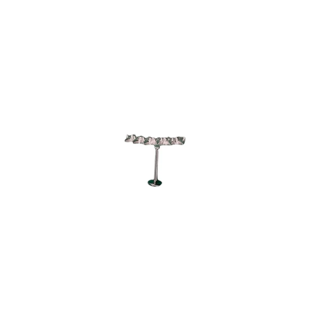 PIERCING LABRET  PINO COM ZIRCONIA CRISTAL 9MM -PRATA 925