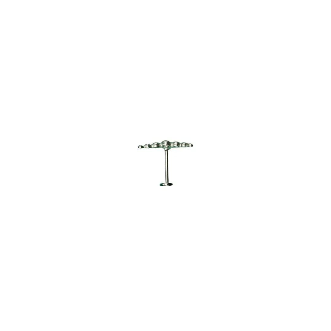 PIERCING LABRET PINO BOLINHAS COM ZIRCONIA CRISTAL 9MM -PRATA 925