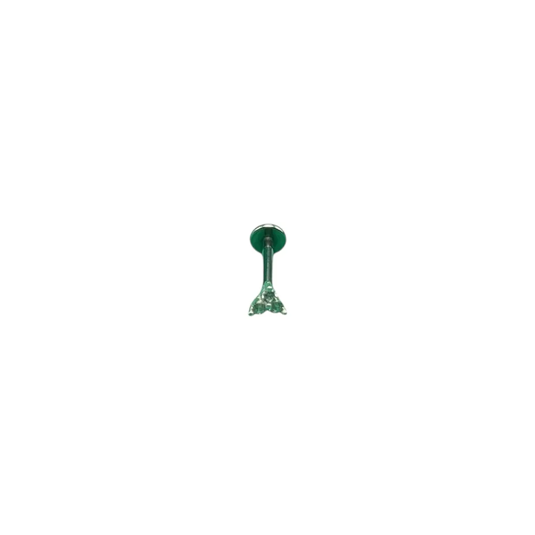 PIERCING PINO FLOR COM ZIRCONIA CRISTAL 9MM -PRATA 925