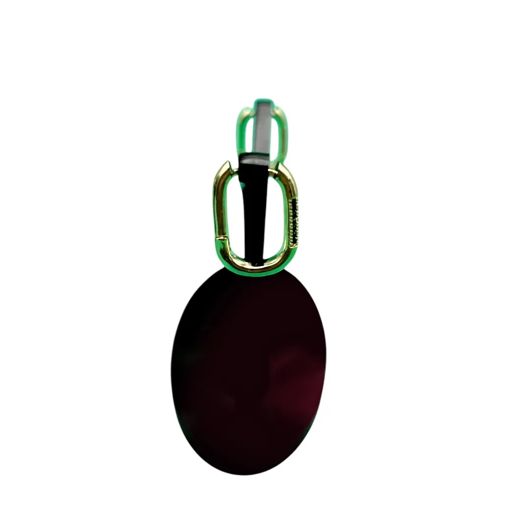 BRINCO ARGOLA QUADRADA CUMPRIDO COM CRAVAÇÃO DE MICRO ZIRCONIA COLORIDA - BANHADO A OURO 18K