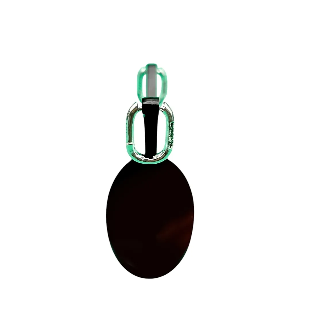 BRINCO ARGOLA QUADRADA CUMPRIDO COM CRAVAÇÃO DE MICRO ZIRCONIA COLORIDA - BANHADO A PRATA 925