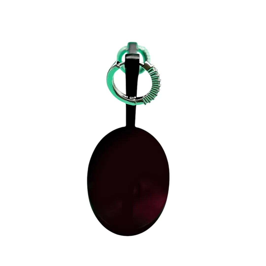 BRINCO ARGOLA GRANDE FILEIRA UNICA CRAVADA COM MICRO ZIRCONIA CRISTAL- BANHADO A PRATA 925
