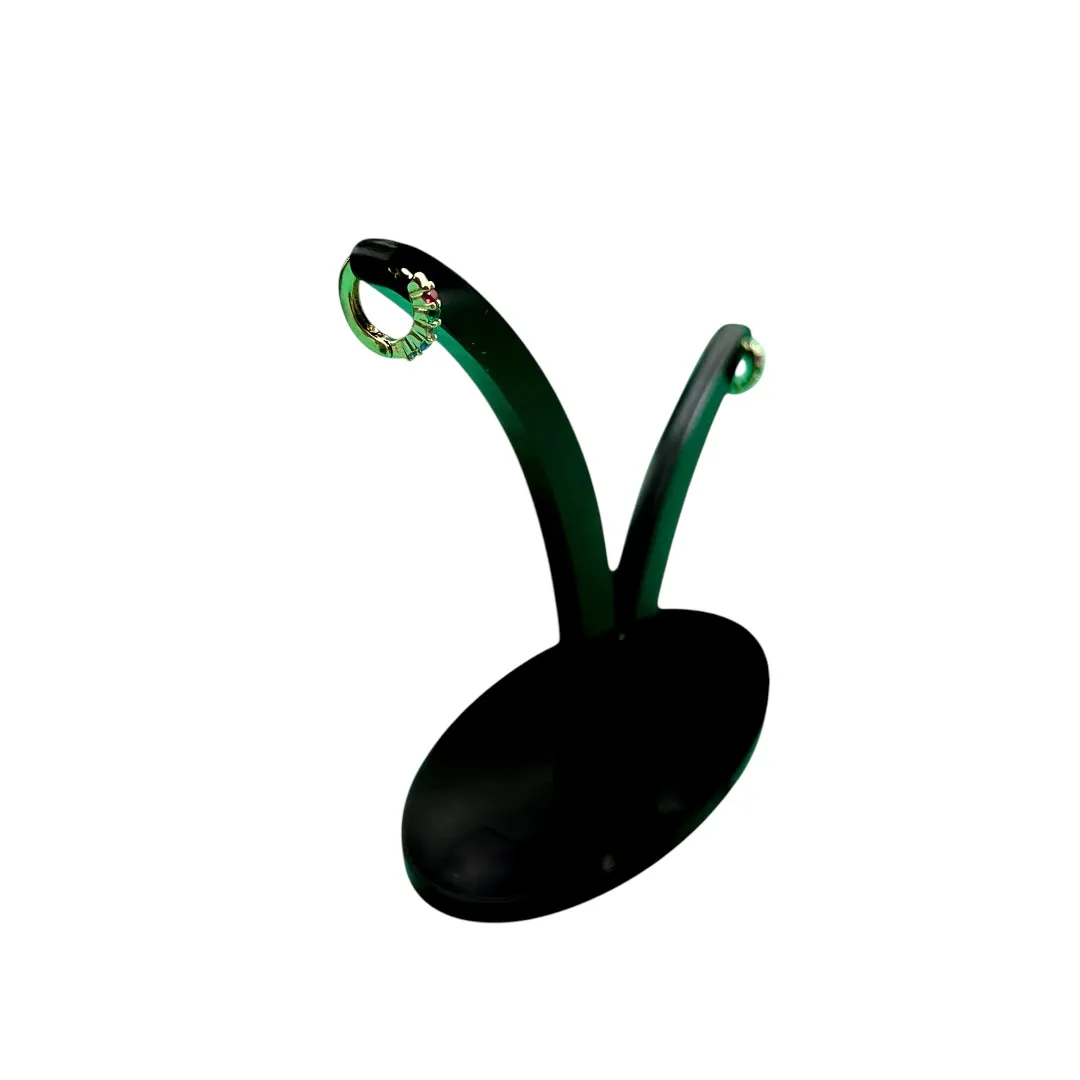 BRINCO ARGOLA PEQUENA FINA FILEIRA UNICA CRAVADA COM MICRO ZIRCONIA COLORIDA SEM APLICAÇÃO DE RODIO - BANHADO A OURO 18K