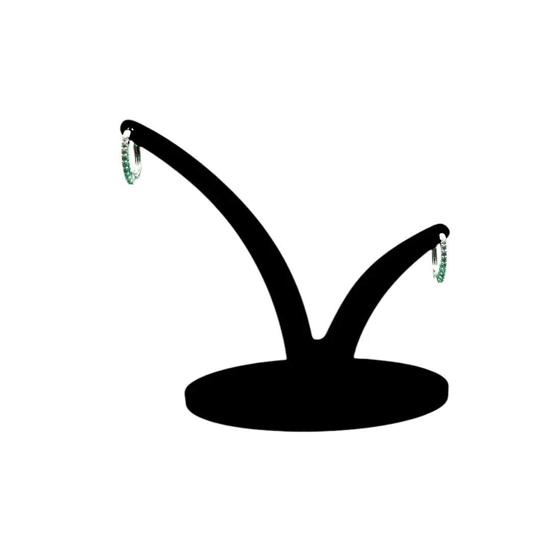 BRINCO ARGOLA GRANDE FILEIRA UNICA CRAVADA COM MICRO ZIRCONIA CRISTAL- BANHADO A PRATA 925