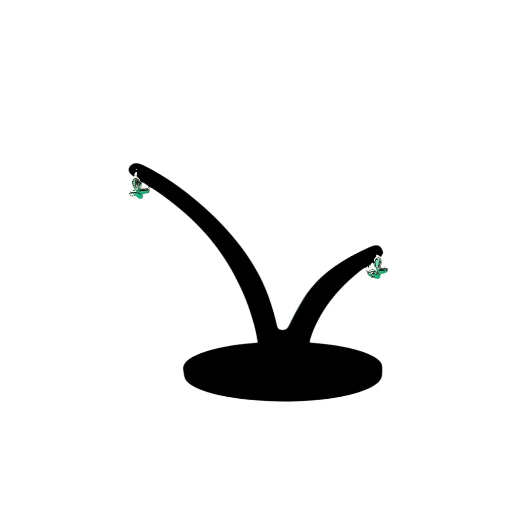 BRINCO ARGOLA PEQUENA COM BORBOLETA LISO - BANHADO A OURO 18K