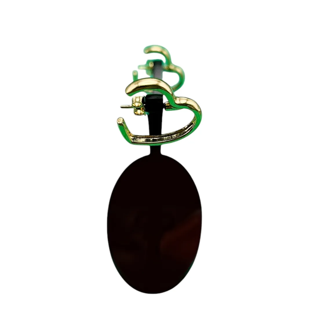 BRINCO CORAÇÃO VAZADO LARGO - BANHADO A OURO 18K