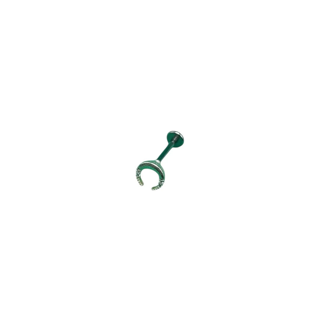 PIERCING PINO LUA COM ZIRCONIA CRISTAL 9MM -PRATA 925