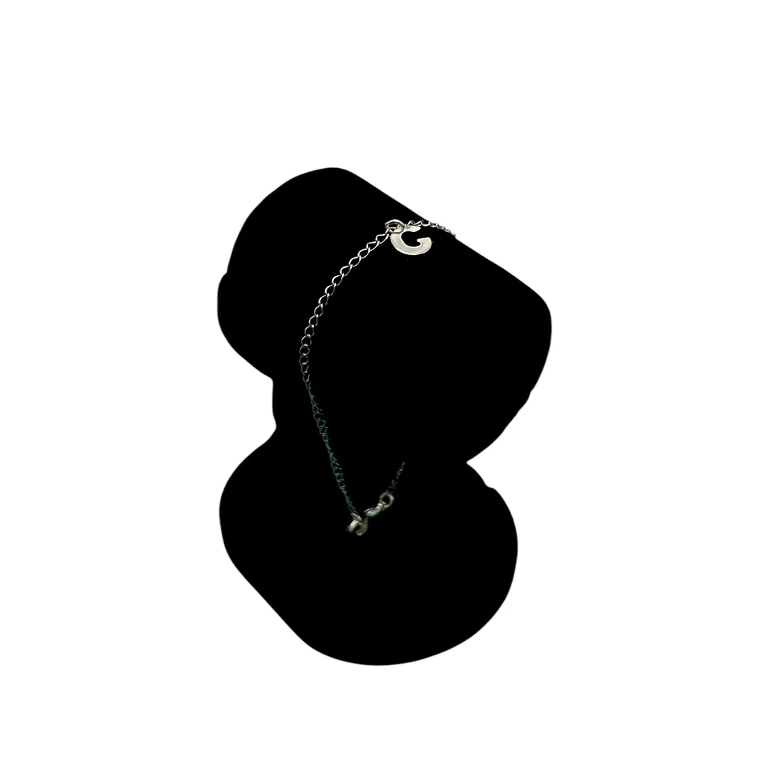 PULSEIRA GRUMET FINO COM INCIAL G- BANHADO A PRATA 925