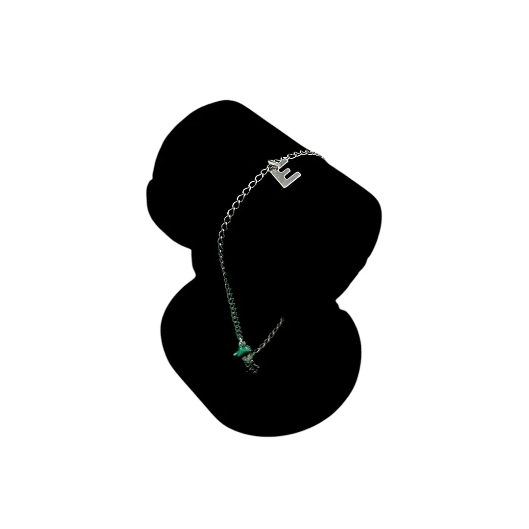 PULSEIRA GRUMET FINO COM INCIAL E- BANHADO A PRATA 925