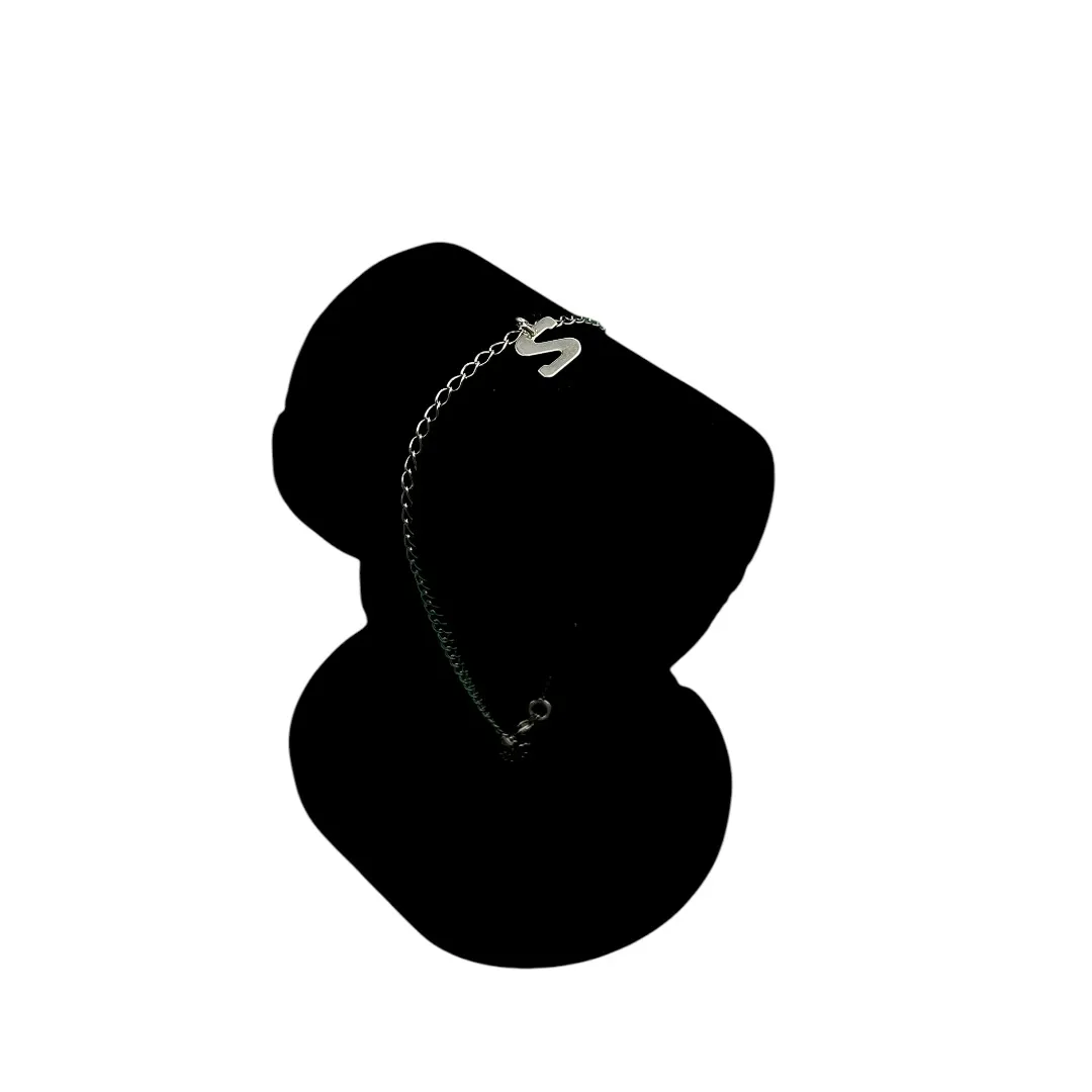 PULSEIRA GRUMET FINO COM INCIAL S- BANHADO A PRATA 925