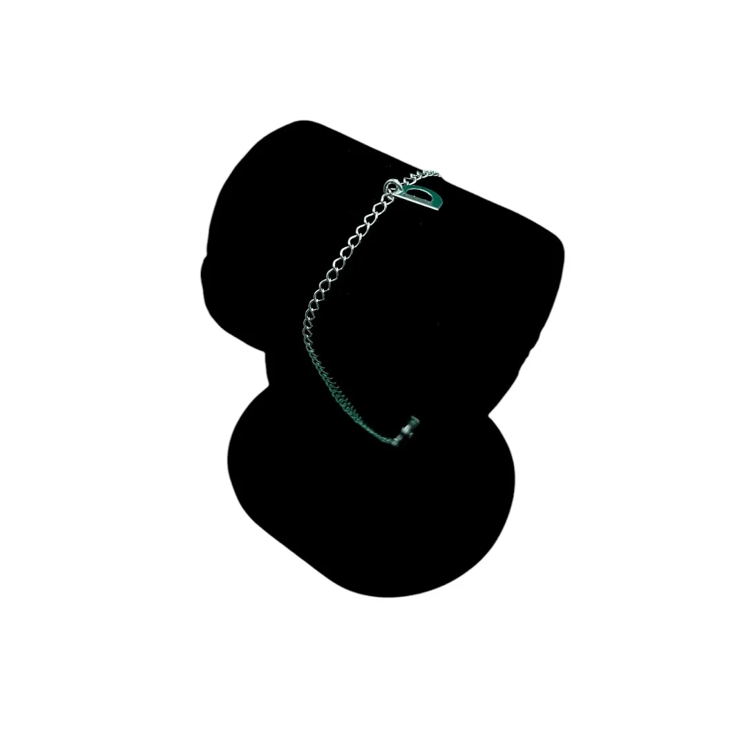 PULSEIRA GRUMET FINO COM INCIAL D- BANHADO A PRATA 925