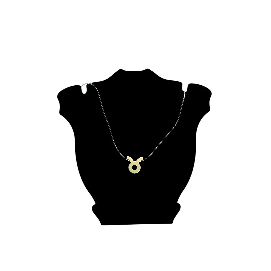 CORRENTE FIO DE SILICONE COM PINGENTE MADRÉROLA SIGNO TOURO - BANHADO A OURO 18K