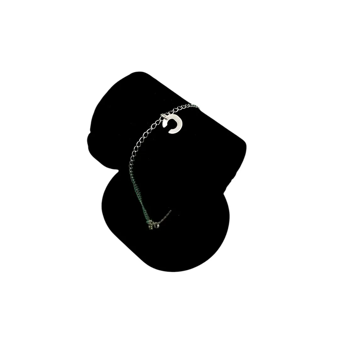 PULSEIRA GRUMET FINO COM INCIAL C- BANHADO A PRATA 925