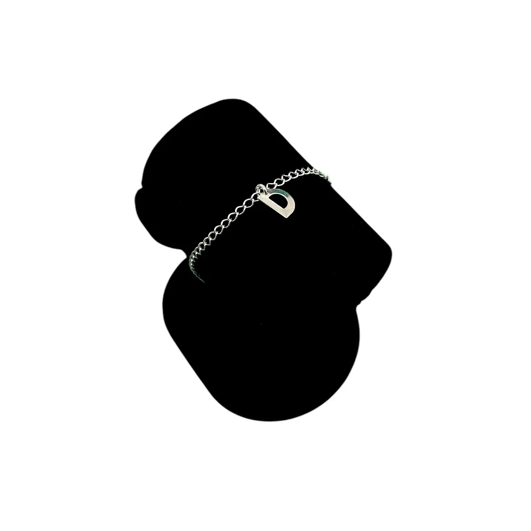 PULSEIRA GRUMET FINO COM INCIAL D- BANHADO A PRATA 925