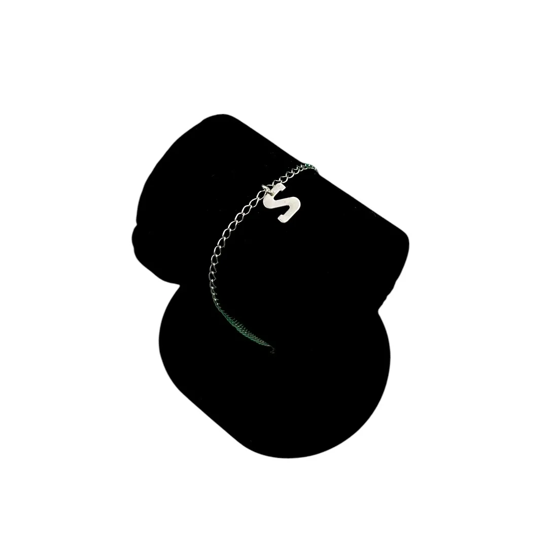 PULSEIRA GRUMET FINO COM INCIAL S- BANHADO A PRATA 925