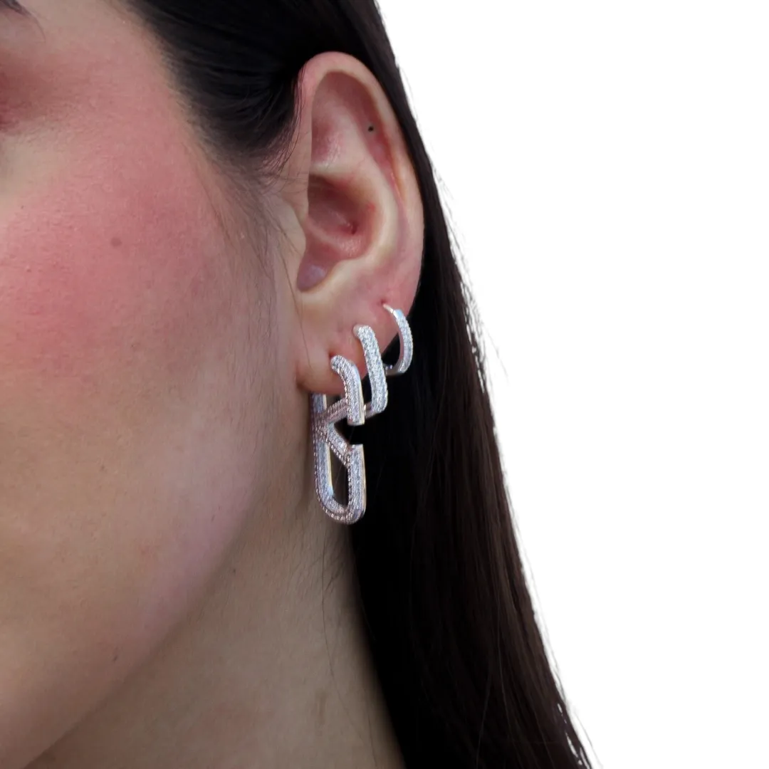 BRINCO INSPIRAÇÃO COM MICRO ZIRCONIA CRISTAL - BANHADO A PRATA 925
