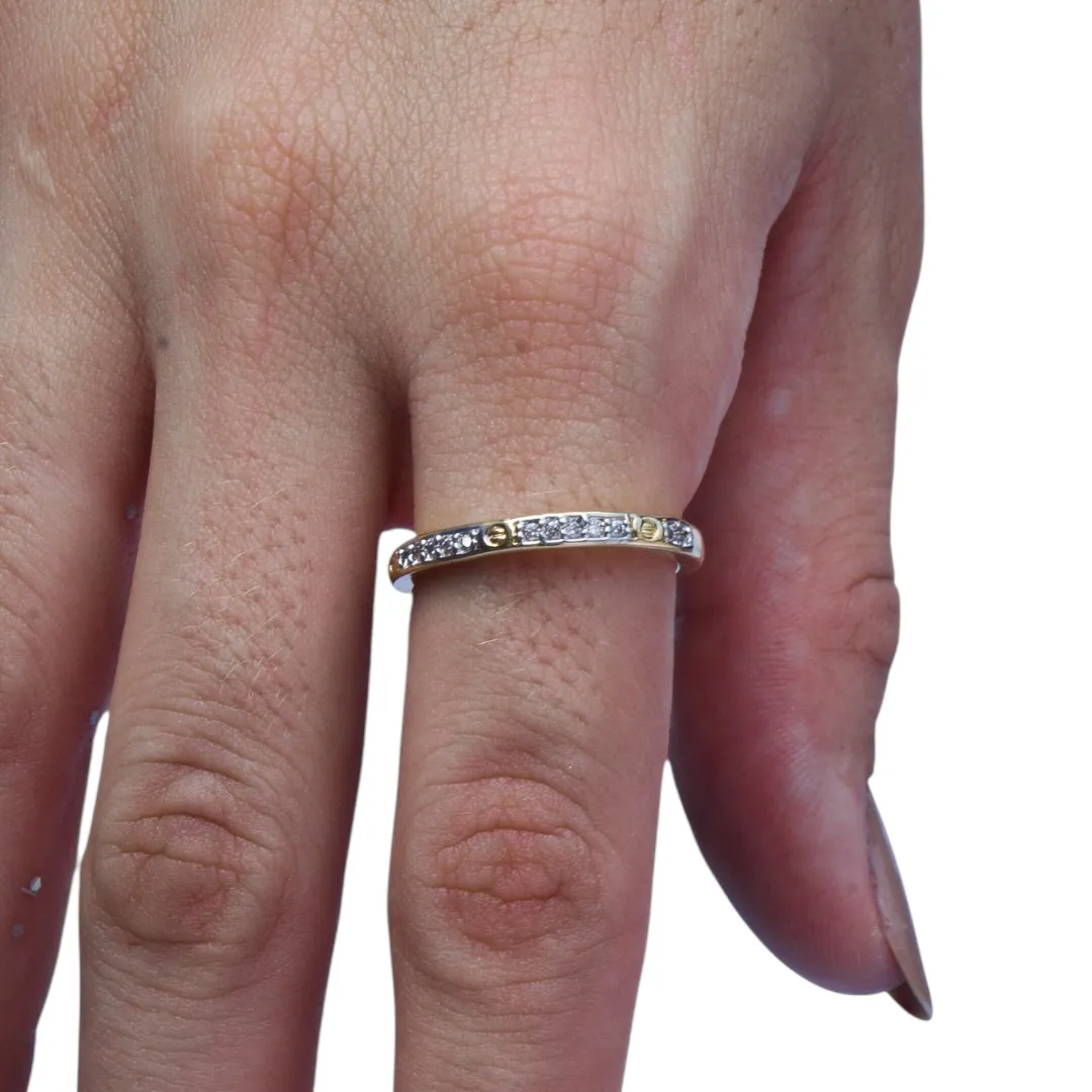 ANEL INSPIRAÇÃO APARADOR COM MICRO ZIRCONIA CRISTAL E SÍMBOLO MARCA   Nº20- BANHADO A OURO 18K