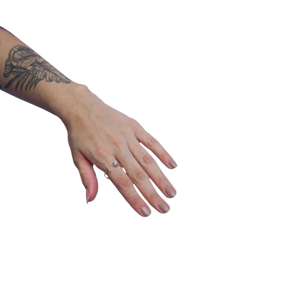 ANEL REGULAVEL PALITO E BOLINHA COM MICRO ZIRCONIA CRISTAL Nº REGULAVEL - BANHADO A OURO 18K