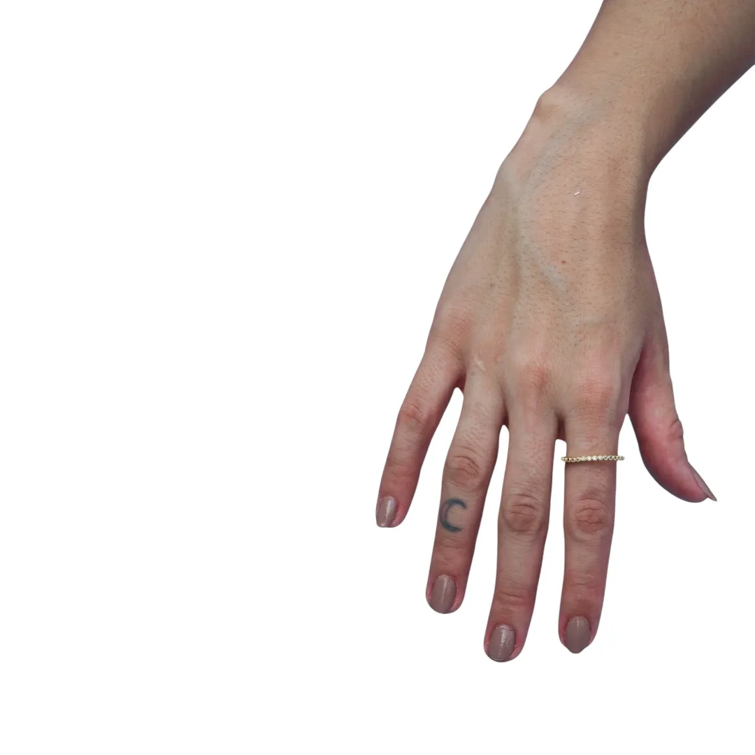 ANEL APARADOR COM MICRO ZIRCONIA CRISTALREDONDA E BORDA Nº 19- BANHADO A OURO 18K