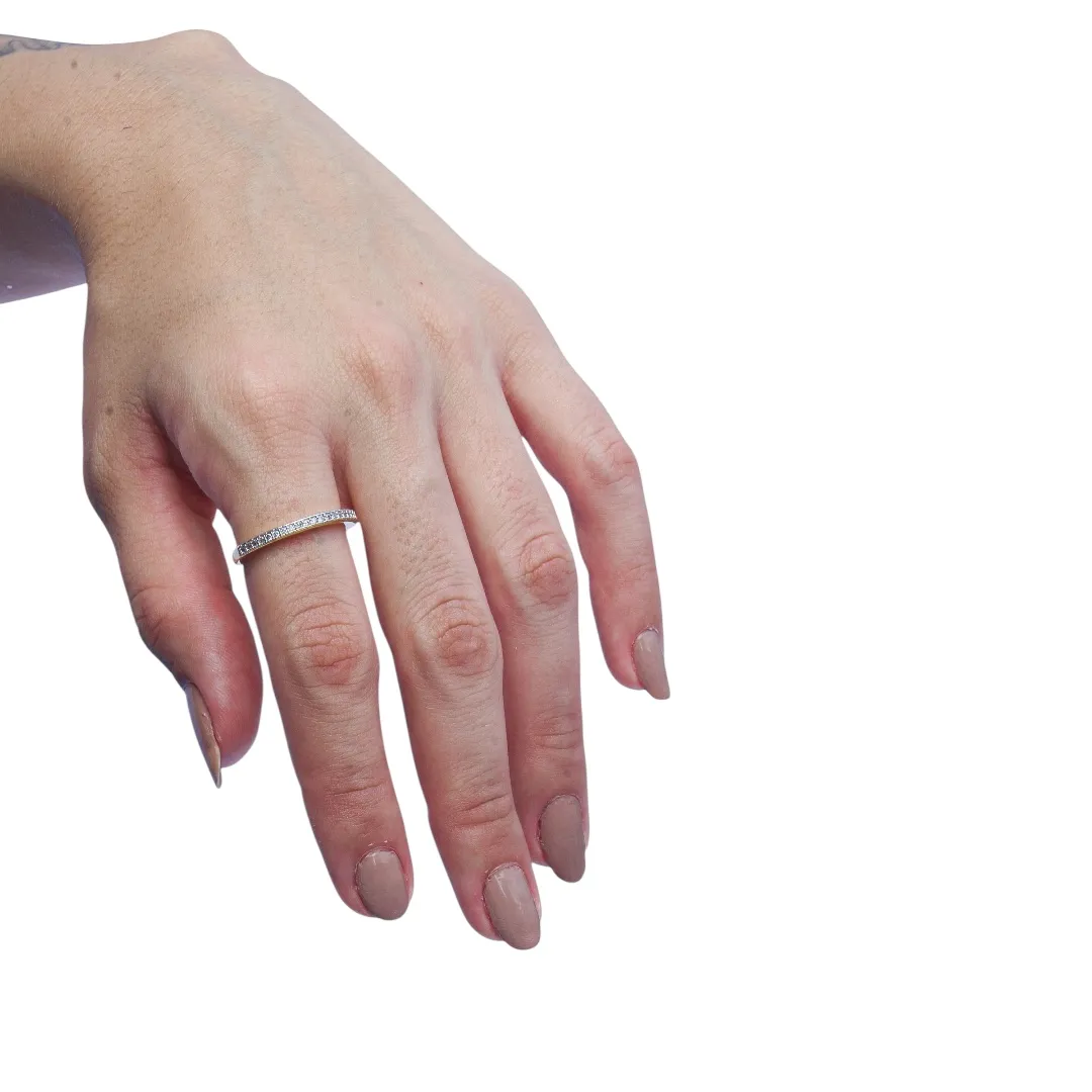 ANEL APARADOR COM MICRO ZIRCONIA MÉDIO CRAVADA CRISTAL Nº 20- BANHADO A OURO 18K
