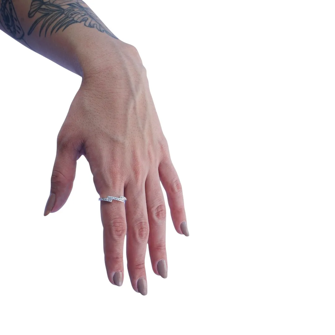 ANEL FIO TRIPLO COM MICRO ZIRCONIA CRISTAL Nº 19- BANHADO A PRATA 925