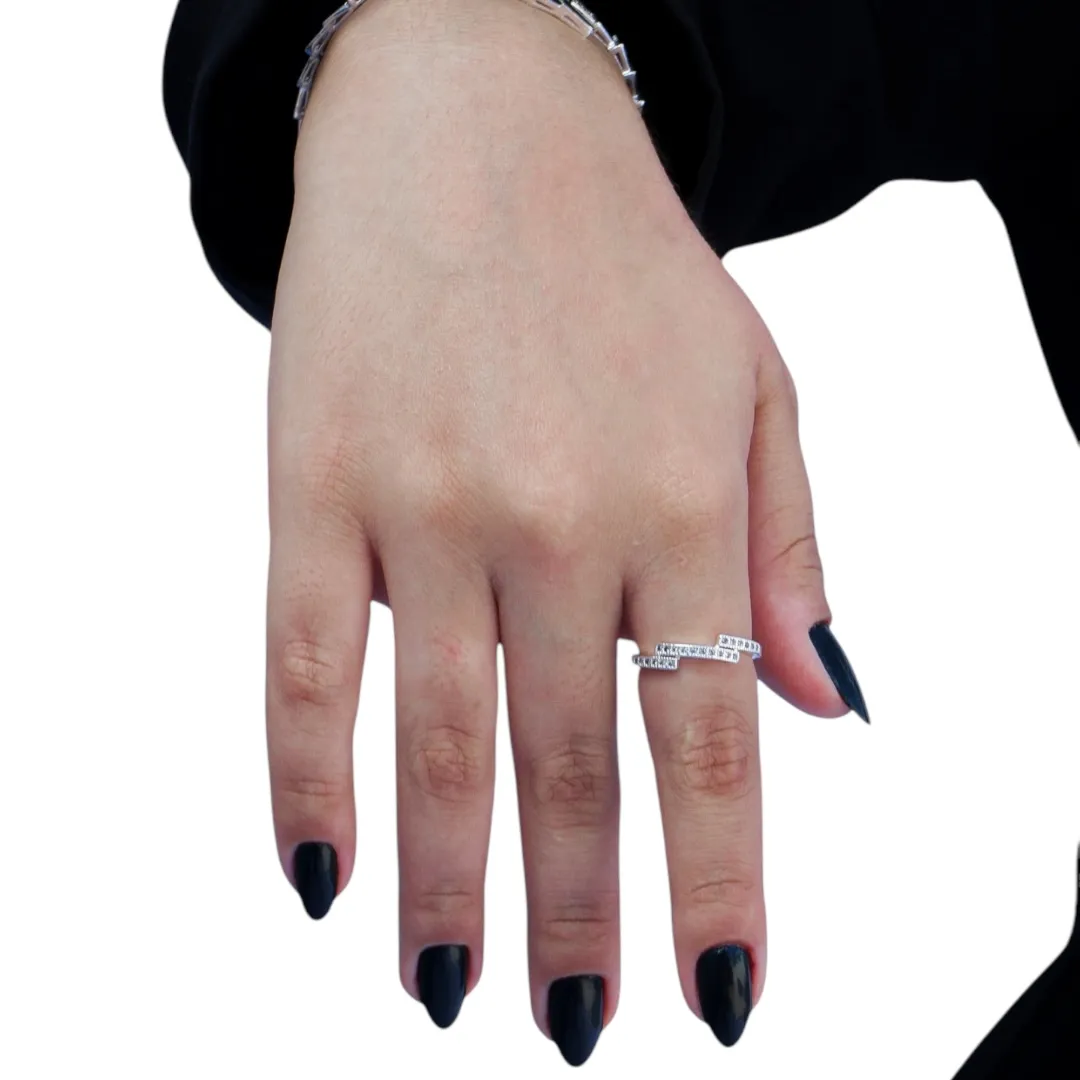 ANEL FIO TRIPLO COM MICRO ZIRCONIA CRISTAL Nº 22- BANHADO A OURO 18K