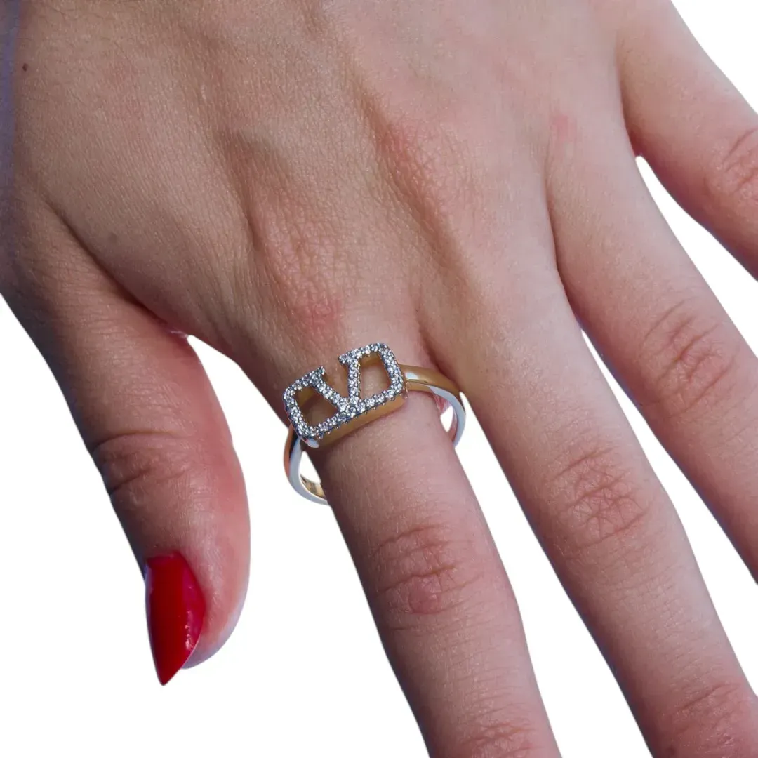 ANEL INSPIRAÇÃO COM MICRO ZIRCONIA CRISTAL Nº26- BANHADO A OURO 18K