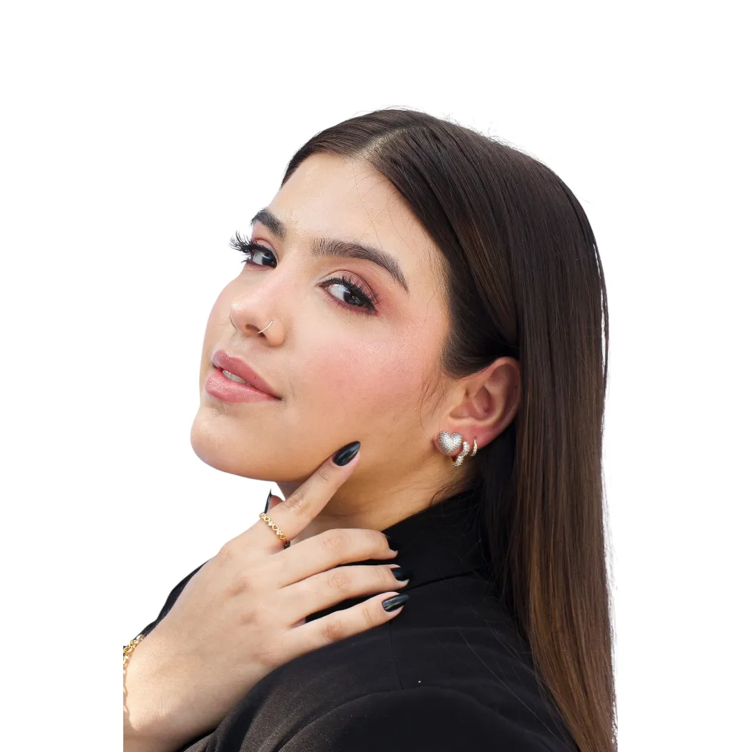 BRINCO CORAÇÃO CHEIO COM MICRO ZIRCÔNIA CRISTAL - BANHADO A OURO 18K