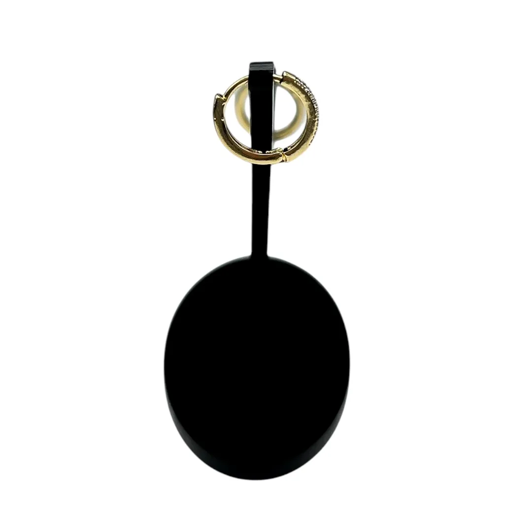 BRINCO ARGOLA FINA MÉDIO COM FILEIRA UNICA CRAVADO COM MICRO ZIRCÔNIA CRISTAL - BANHADO A OURO 18K