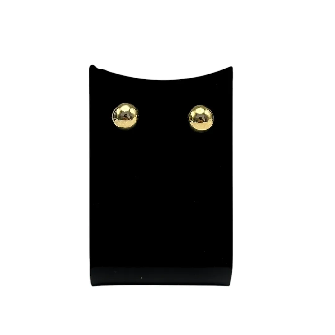 BRINCO BOLINHA MÉDIA LISA   - BANHADO A OURO 18K
