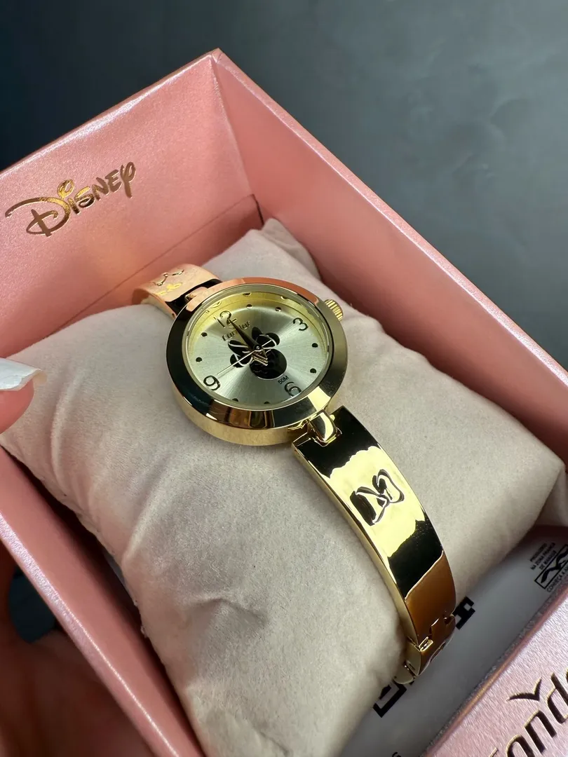 RELOGIO CONDOR FEMININO LINHA DISNEY DOURADO PULSEIRA REGIDA COM LAÇO E COM FUNDO MINNIE C02035NOE/5X - COR AÇO PRATA