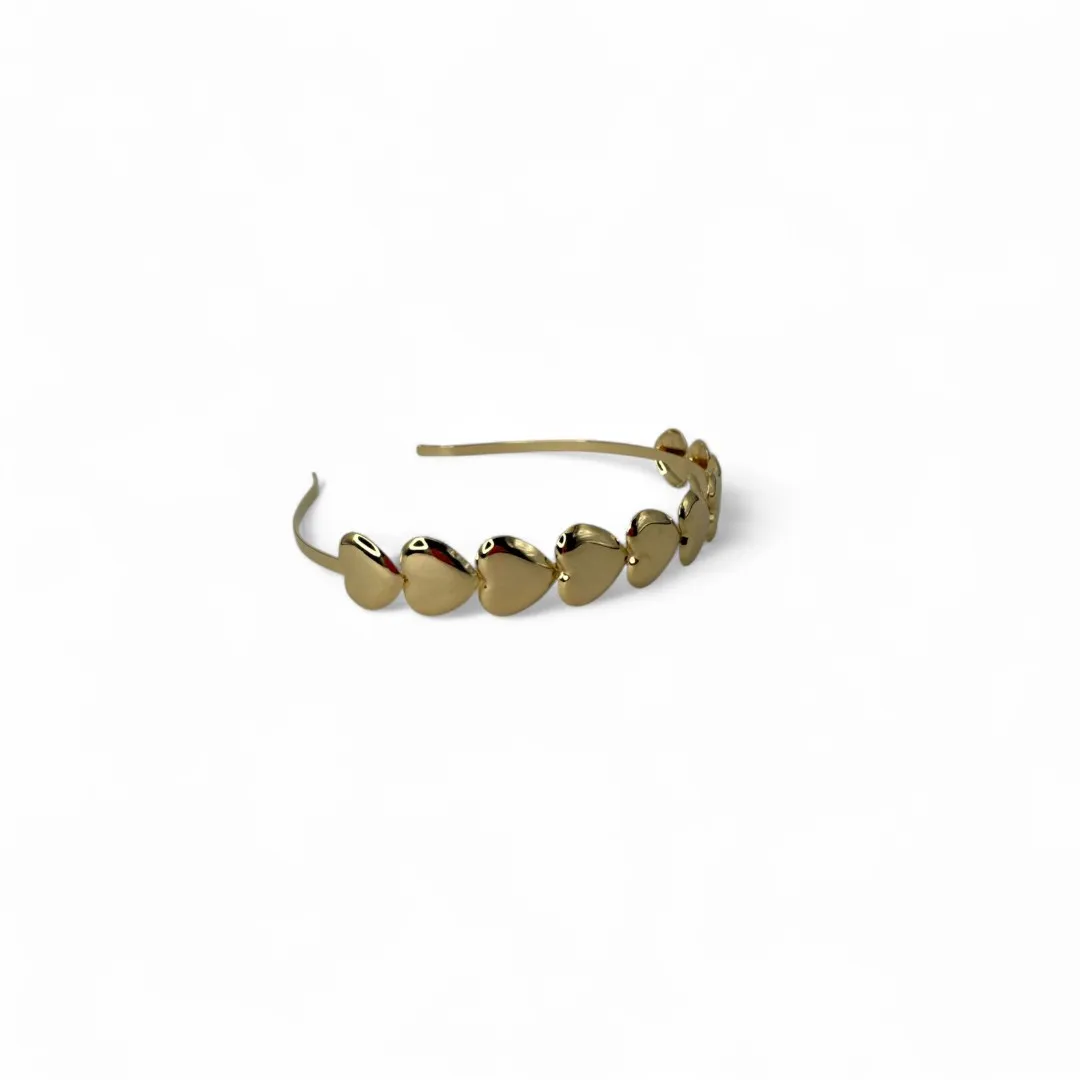 TIARA CORAÇÃO CHEIO - BANHADO A OURO 18K
