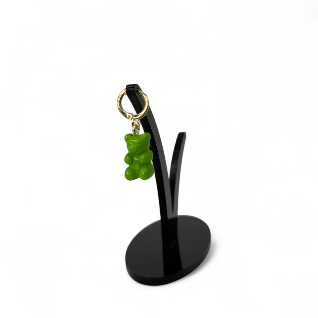PINGENTE URSINHO TED VERDE LIMÃO NEON CINTILANTE- BANHADO A OURO 18K