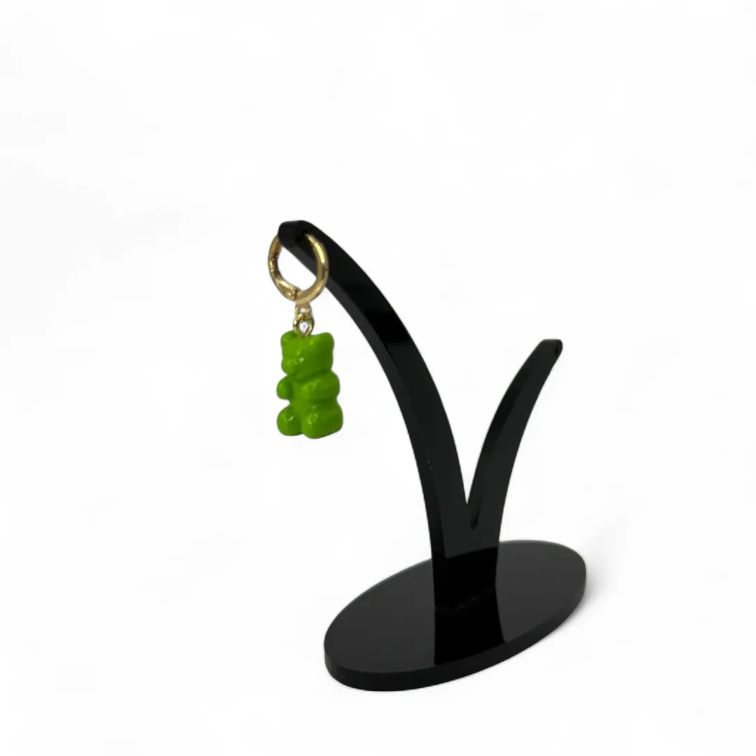 PINGENTE URSINHO TED VERDE LIMÃO NEON CINTILANTE- BANHADO A OURO 18K