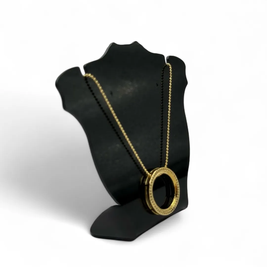 CORRENTE  BOLINHAS 60CM COM ARO CRAVEJADO DE MICRO ZIRCONIA CRISTAL- BANHADO A OURO 18K